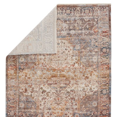 Reversible Blue Synthetic Medallion 8' x 10' Area Rug