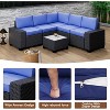 6-Piece PE Rattan Patio Set - Sectional sofa, coffee table & cushions for backyard, balcony or poolside seating. Durable construction. - 3 of 4