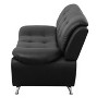 DOMETOUR Modern Faux Leather Loveseat - Living Room Sofa Black - 3 of 4