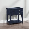 TiramisuBest Vintage Green 2-Drawer Tray Top Nightstand - 3 of 4