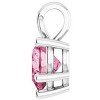 Pompeii3 7mm Pink Topaz Women's Heart Pendant in 14k Gold Necklace 5mm Tall - 3 of 4
