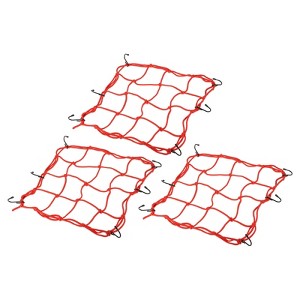 Unique Bargains High Elastic Motorcycle Luggage Straps Bungee Cargo Net with Hooks 3 Packs - 1 of 4