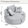 ChicFurnit Round Sofa Circle Bed Sectional Sofa Memory Foam Cloud Couch with 3 Pillow Sofa Couches for Living Room, 55.91"*55.51"*24.8" - 3 of 4