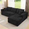 108" Cloud Sectional Sofa with Left Chaise, Deep Seat Modular Couch, Plush Corduroy Upholstered Sofa, No Assembly Required,Living Room Sofa - 3 of 4