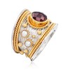 Ross-Simons 2.20 Carat Garnet and 3mm Cultured Pearl Ring in Sterling Silver and 18kt Gold Over Silver - 3 of 4