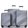 Vynxaria 3-Piece Gray PC+ABS Lightweight Luggage Set 20/24/28" with Two Hooks Spinner Wheels - 4 of 4