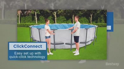 Bestway Steel Pro MAX 14 Foot Round Above Ground Pool Set with Filter Pump and Ladder