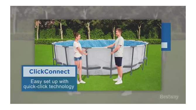 Bestway Steel Pro MAX Round Above Ground Swimming Pool Set with Metal Frame Filter Pump, Ladder, and Cover, 2 of 9, play video