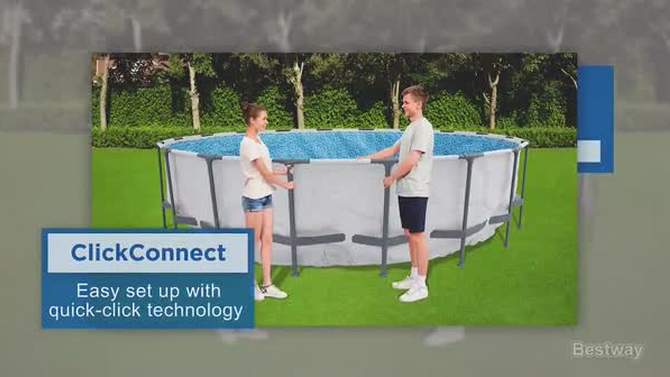 Bestway Steel Pro MAX Round Above Ground Swimming Pool Set with Metal Frame Filter Pump, Ladder, and Cover, 2 of 9, play video