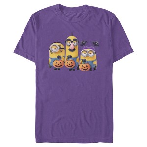 Mens Despicable Me Dave Kevin and Stuart Trick Or Banana Bucket T Shirt - 1 of 3