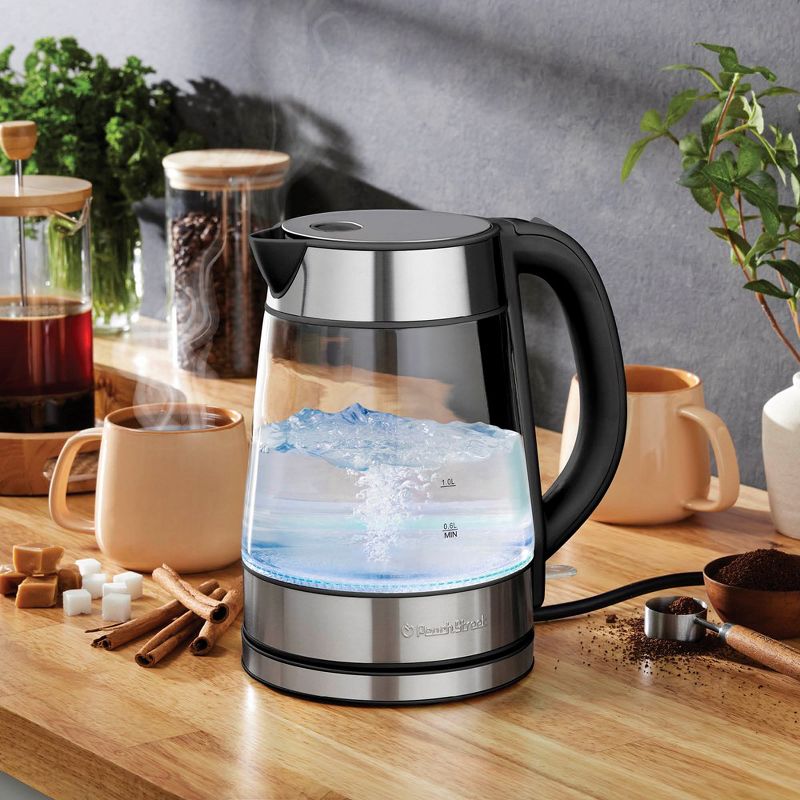 Speed-Boil Electric Kettle 1.7L Coffee & Tea Boiler 1500W, Borosilicate Glass, Wide Opening, Cool Touch Handle, Boil Dry Protection, 2 of 11