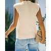 Womens Cap Sleeve Pullover Sweater Knit Tank Tops Crew Neck Sweater - 2 of 4