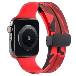 HTUTWOO Apple Watch Band Cool Camouflage Print Bands 42/44/ 45mm, Silicone Sport Wristband Strap for iWatch SE and Series 8/7/6/5/4/3/2/1 - 1 of 4