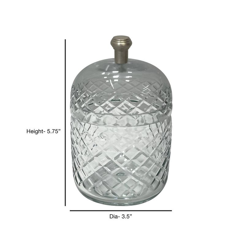 Set of 3 Emory Vintage Glass Plated Soap Pump &#38; Q-tip Jar set with Vanity Tray Pewter - Nu Steel, 6 of 9