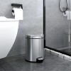 LunaLulinlk 1.3 Gallon Trash Can, Stainless Steel Bathroom Step-on Wastebasket with Lid - 2 of 4
