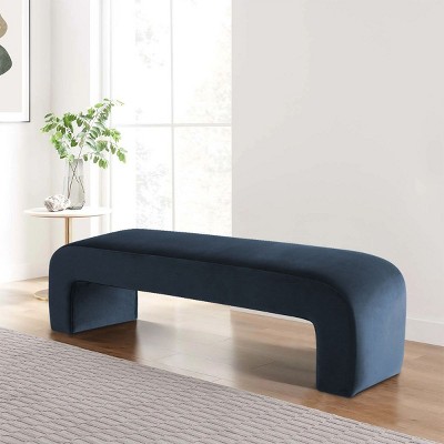 60"End Of Bed Bench King Size,Velvet Bedroom Bench Seat Waterfall Bench,Breakfast Nook Bench,Window Bench In The Living Room,Bedroom-Cuddlewood