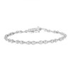 Haus of Brilliance Silver 1/2 cttw Miracle-Set Diamond Pear Shaped Link Bracelet - 2 of 4
