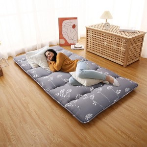 Futon Mattress, Japanese Twin Size - Floral Pattern Floor Mattress for Tatami, Sleeping Pad, Camping Travel - 1 of 4
