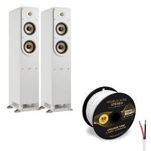 Polk Audio Signature Elite ES50 Hi-Fi Home Theater Floorstanding Speaker Pair with 14 Gauge Speaker Wire - 50 Feet - 1 of 4