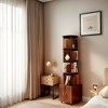 Chic Crate 360° Rotating 5-Tier Corner Bookshelf with Drawer, Narrow Floor Bookcase for Small Spaces - 2 of 4