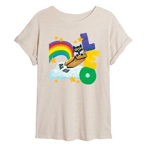 Women's - Pete the Cat - Leo Oversized Graphic T-Shirt - 1 of 4