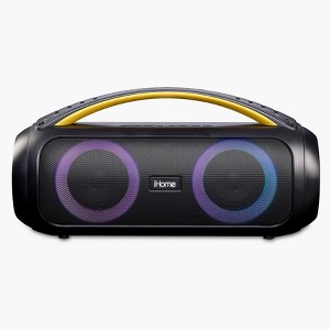 iHome Bluetooth Speaker Boombox with FM Radio, Party Lights and Remote Control – Black (iBT920B) - 1 of 4