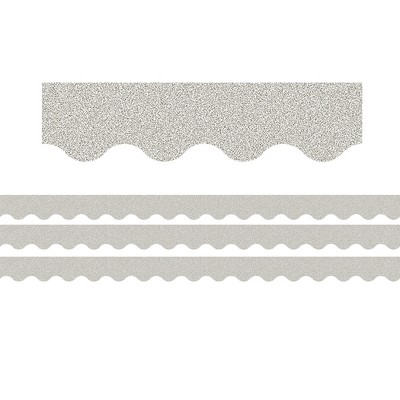 Teacher Created Resources® Silver Glitz Scalloped Border Trim, 35 Feet Per Pack, 3 Packs