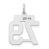 Black Bow Jewelry 14k White Gold, Jersey Collection, Small Number 79 Pendant - 3 of 4