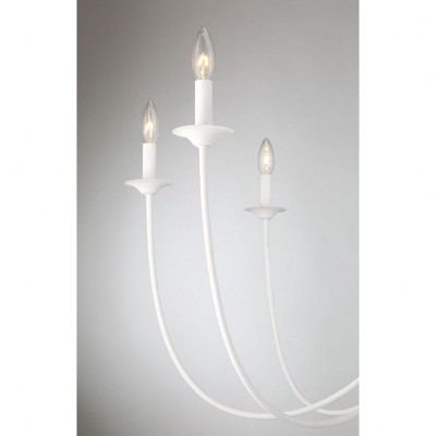 Bisque White 8-Light Metal Candle Chandelier