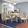 CAVINAS Round Dining Table Set for 4 Farmhouse Wood Round Extendable Dining Table and 4 Upholstered Chairs for Dining Room - 3 of 4