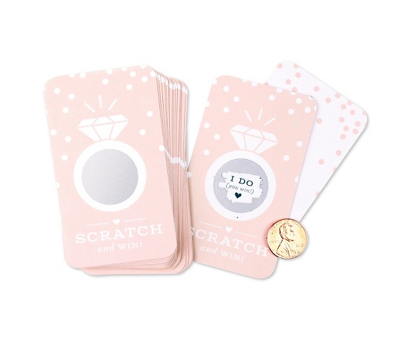 24ct Glitter Scratch Off Game Cards Light Pink