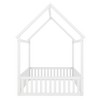 Gulches White Full Size Wood House Bed with Fence and Door - 4 of 4