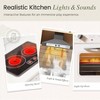 Play Kitchen Wooden Chef Playset with Real Lights Sounds, 18 - Piece Toy Food Cookware Set - 2 of 3