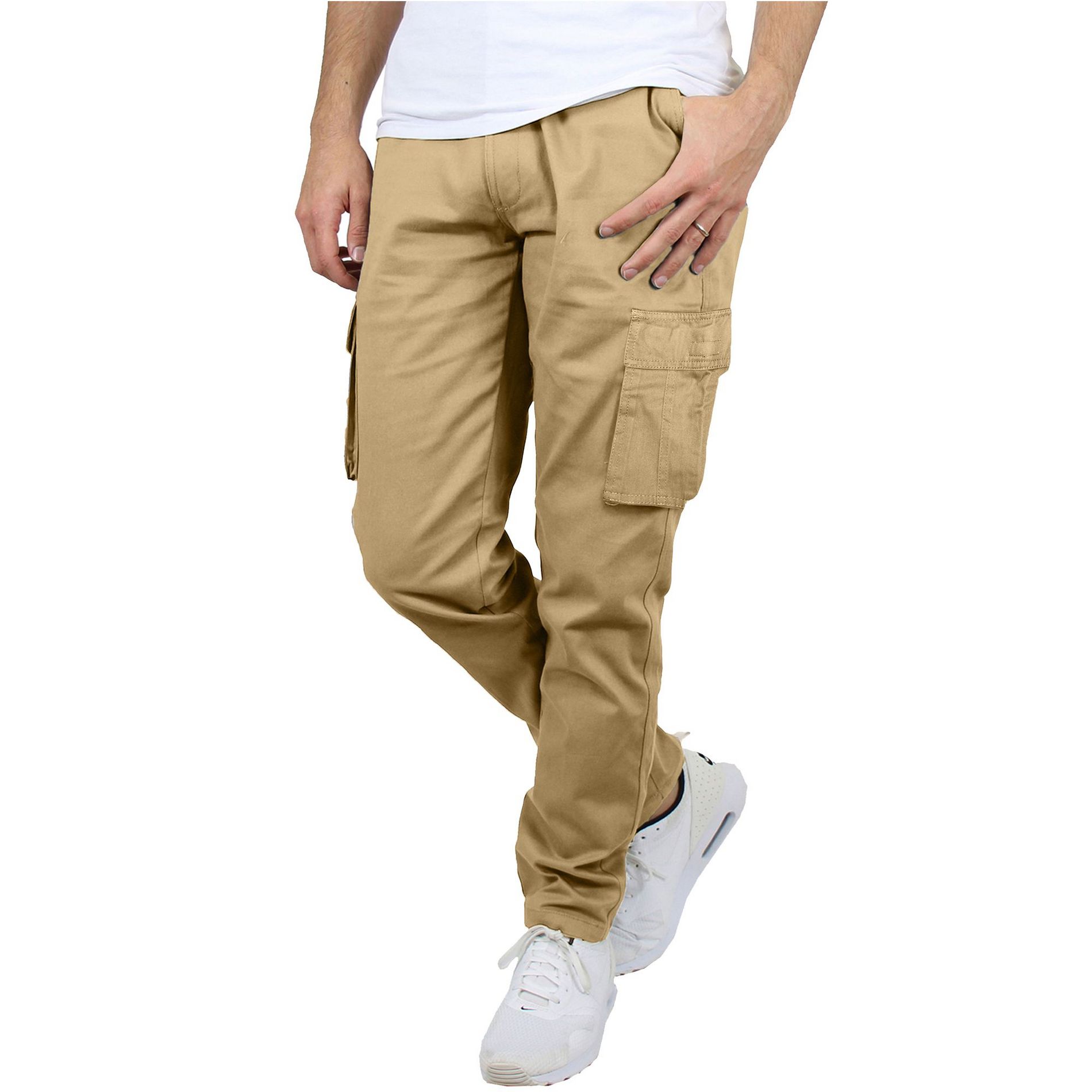 Blu Rock Men's Flex-Stretch Cotton Cargo Pants, 31-Inch Inseam - Comfortable and Durable
