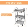 MaseiKar Rolling Utility Cart with Drawer, Utility Cart Made of Multifunctional Storage Organizer Tool for Kitchen, Bathroom, Living Room, Office - 3 of 4