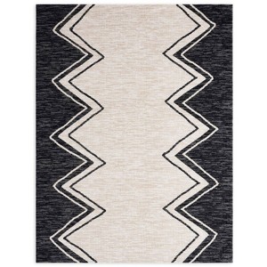 5'2" x 7'2" New York Patio Sofia Leon Indoor/Outdoor Rug Black/Ivory - Nicole Miller: UV & Weather-Resistant, Woven Loop Texture - 1 of 4