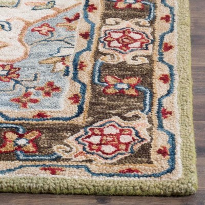 Aspen Sage and Brown Hand Tufted Wool Runner Rug