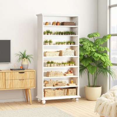 UbMelt 9-Tier Bookcase Modern Freestanding Bookshelf with LED Lights & Wood Legs for Living Room,Bedroom,Office