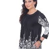 Women's Plus Size 3/4 Sleeve Printed Dulce Tunic Top - White Mark - 4 of 4