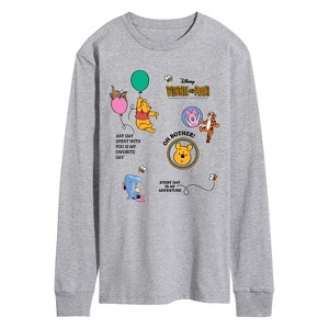 Men's - Winnie The Pooh - Balloon Collage Long Sleeve Graphic T-Shirt - 1 of 3