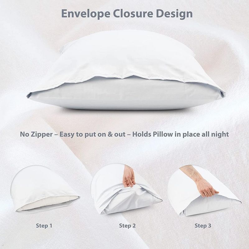 Superity Linen Standard Pillow Cases - 2 Pack - 100% Premium Cotton - Envelope Enclosure, 4 of 11