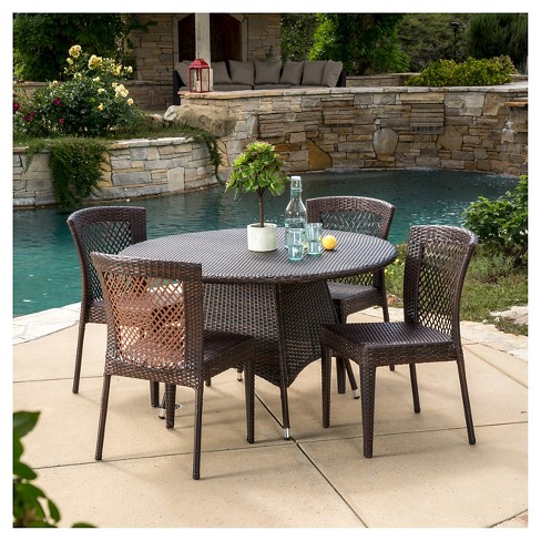 5 piece round patio dining set hot sale