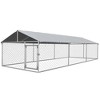 PawHut Dog Kennel, Outdoor Dog Run with Waterproof, UV Resistant Roof for Large-Sized Dogs, Silver - 4 of 4