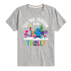 Boys' - Trolls - Christmas Tis The Season To Be Trolly Short Sleeve Graphic T-Shirt - 1 of 4