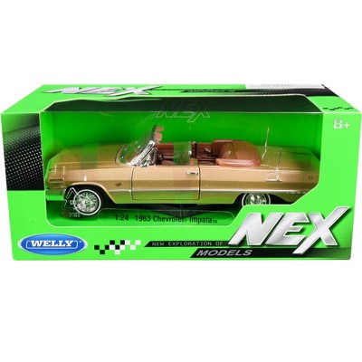 1963 Chevrolet Impala Convertible Gold "NEX Models" 1/24 Diecast Model Car by Welly