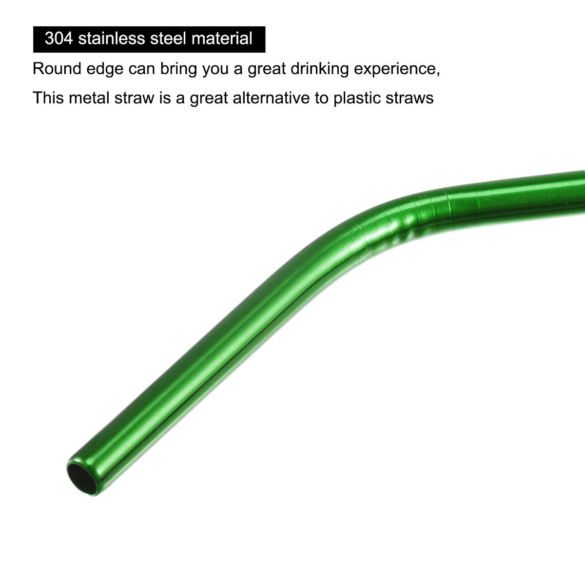 Unique Bargains Smooth Large Cocktail Juice Reusable Metal Straw 4 Pcs - thumbnail 3