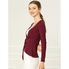 INSPIRE CHIC Women's Tie Front Long Sleeve Crop Ruffle Knit Cardigan Sweaters - 4 of 4