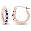 14K Gold Plated Sapphire Hoop Earrings - 3 of 4
