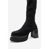 Carm - Black Nubuck Platform Mid Calf Boot (Women) black nubuck 5.5 Forever & Always Shoes US - 4 of 4