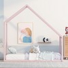 Twin Size Metal House Bed with Roof for Kids,Teens - 2 of 4